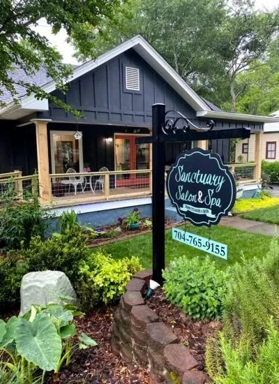 The front of Sanctuary Salon and Spa on Catawba Ave in Cornelius NC