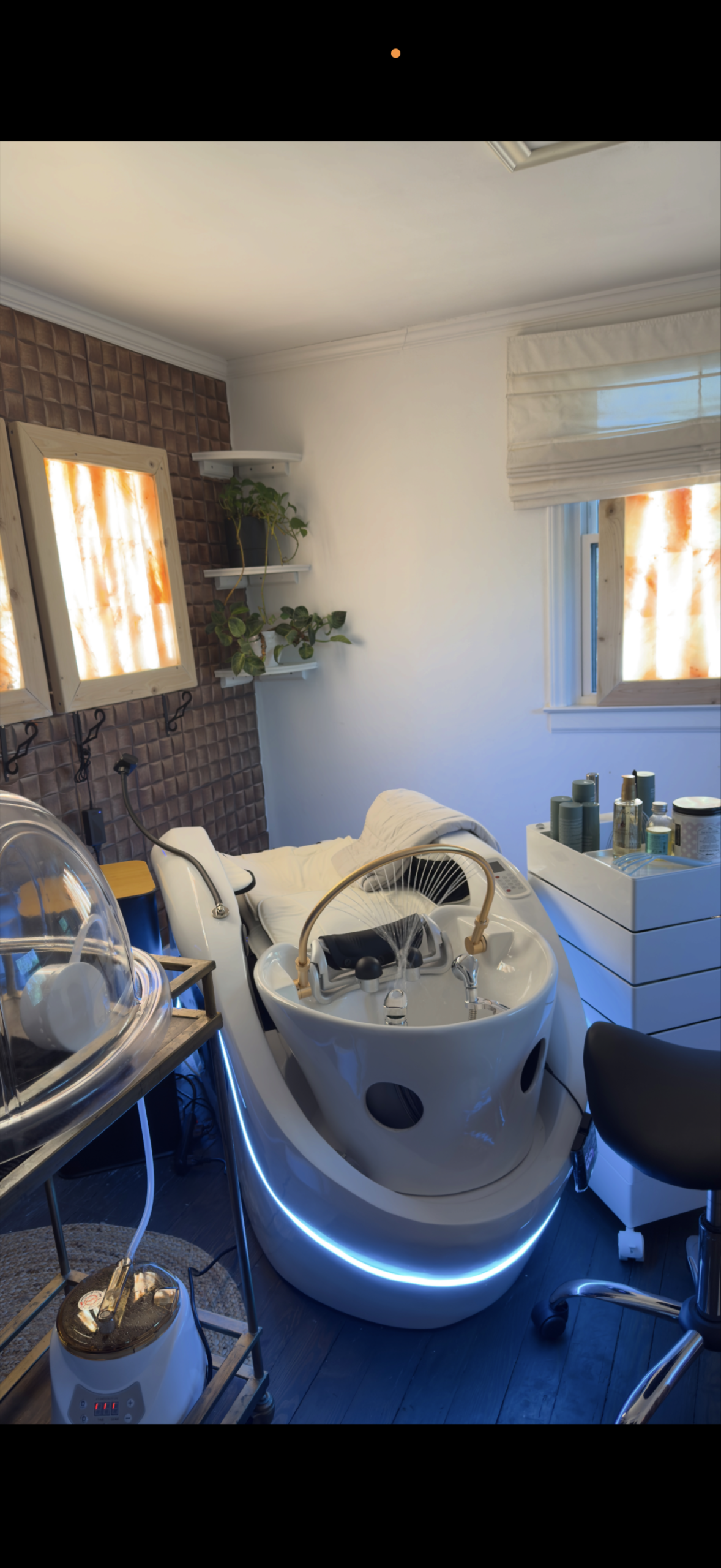 Salt therapy room benefits at Sanctuary Salon and Head Spa